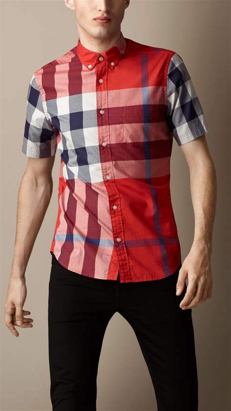 burberry men shirts red|burberry shirts men clearance.